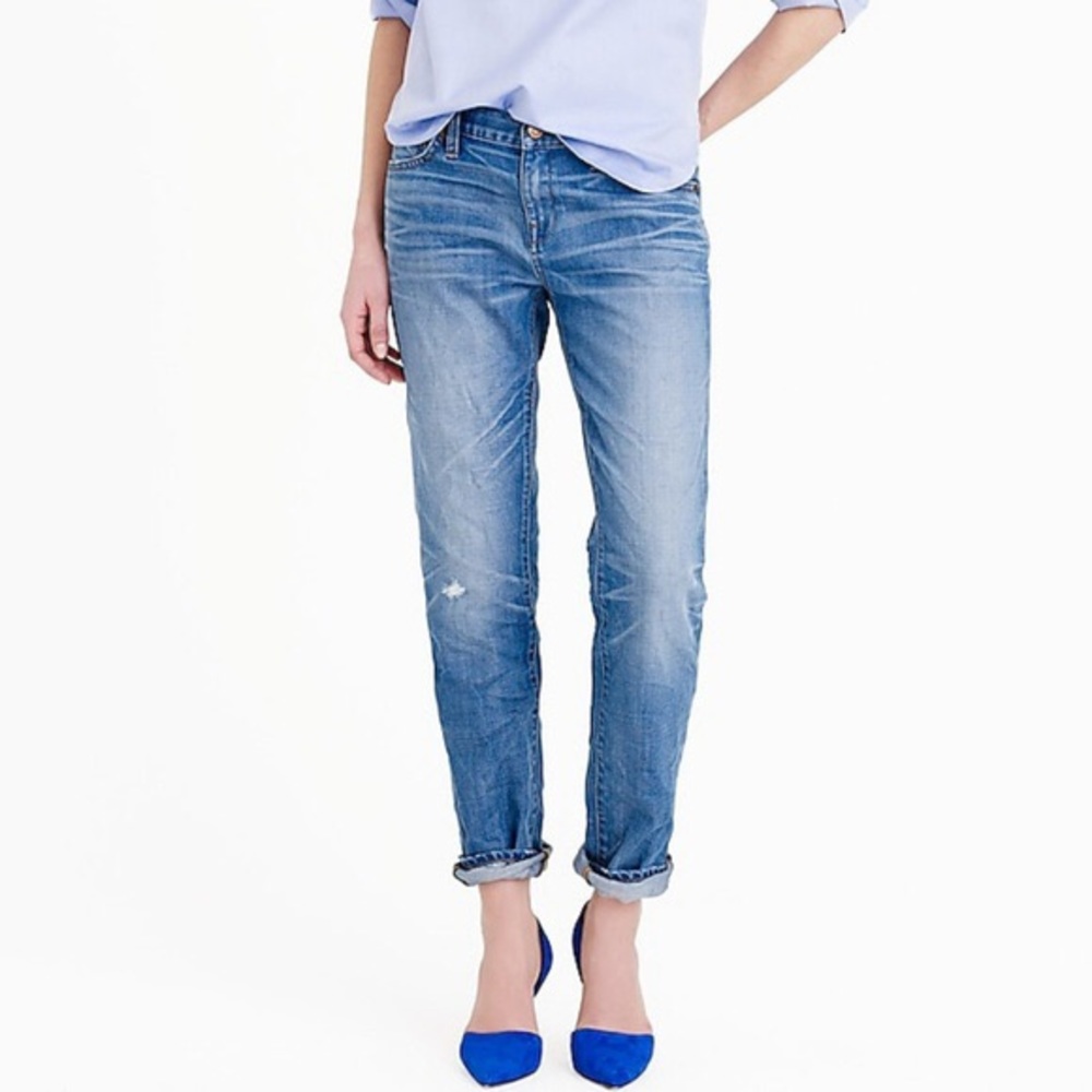 J.Crew distressed boyfriend jeans
